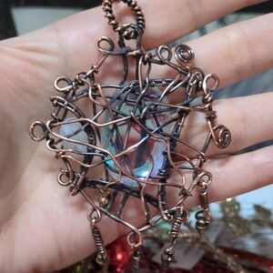 Handcrafted Wire Wrapped Pendant Mystic Topaz